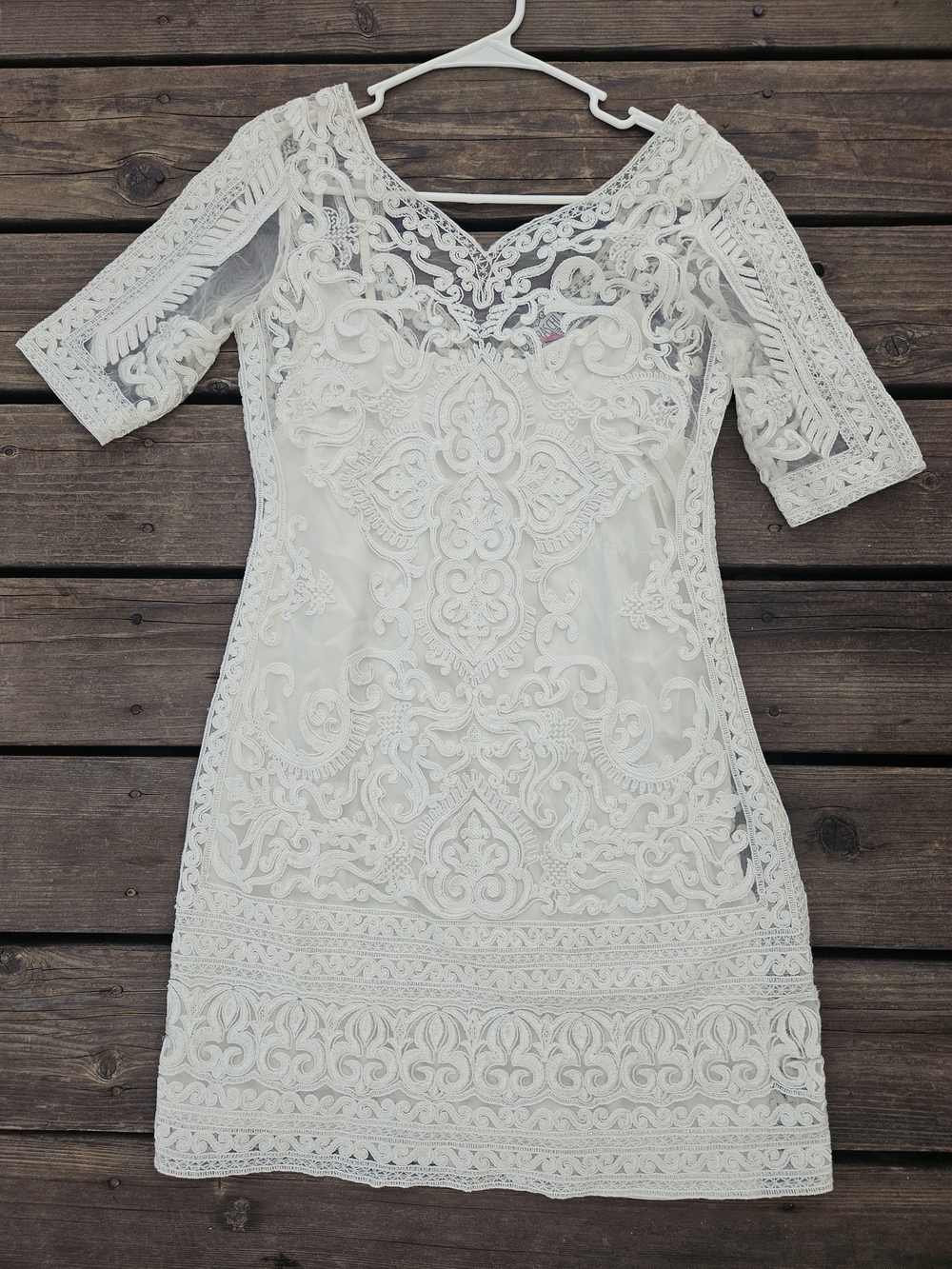 Anthropologie Yoana Baraschi Ivory Embroidered Boho Bridal Dress Size 6